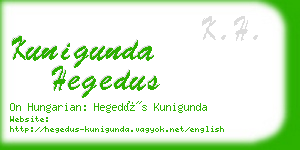 kunigunda hegedus business card